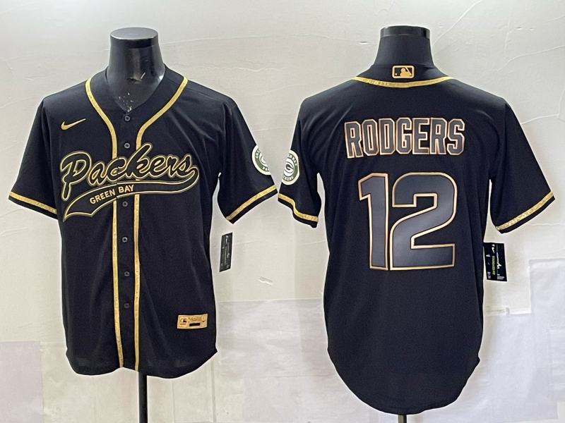 Men Green Bay Packers #12 Rodgers black Nike NFL 2025 jersey 03-0